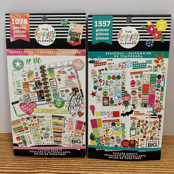 The Happy Planner Sticker Books Watercolor And Holidays Lot Of 2 - Picture 14 of 14